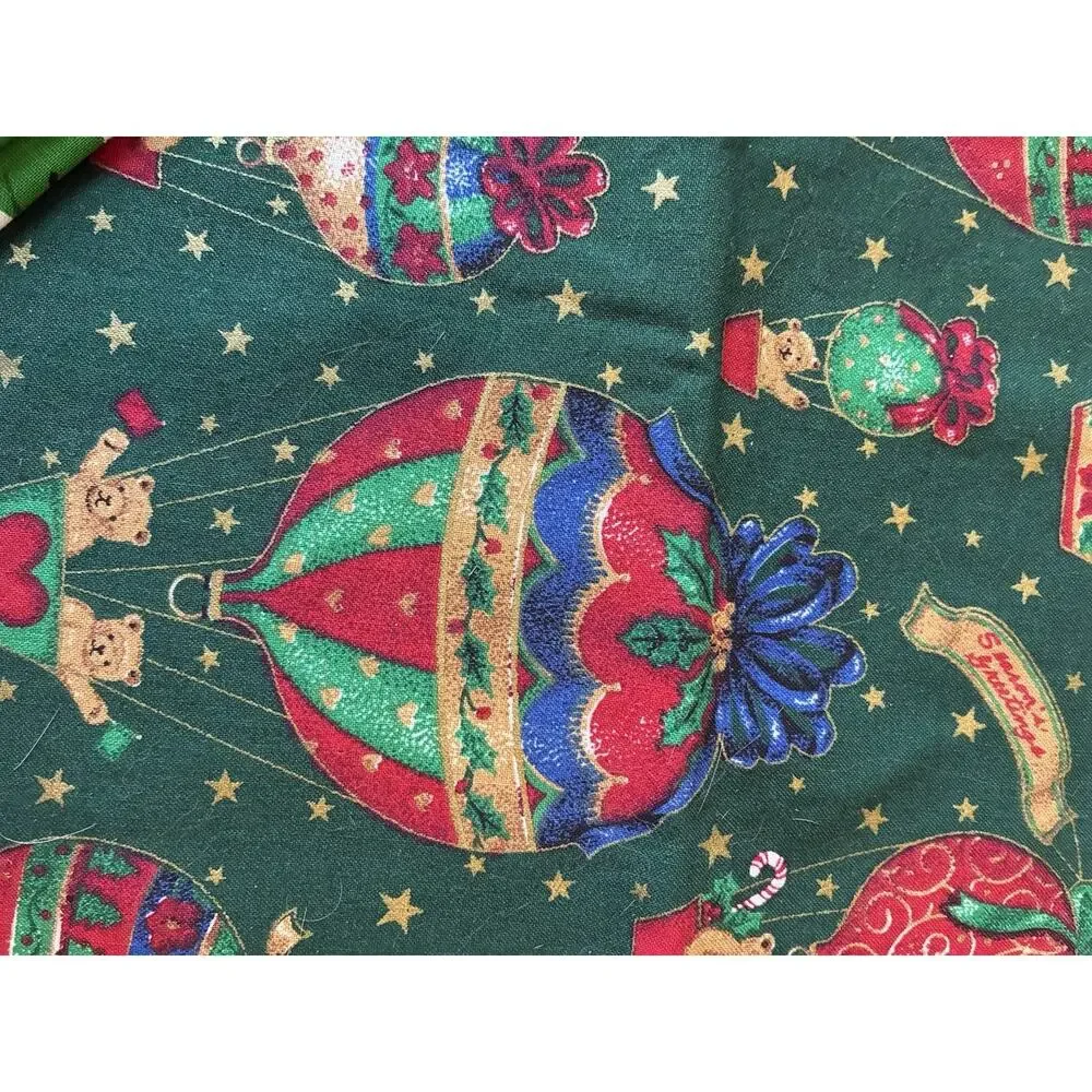 VTG Christmas Fabric Lot Springs Mills Peter Pan Poinsettia Teddy Bear 6 Yds